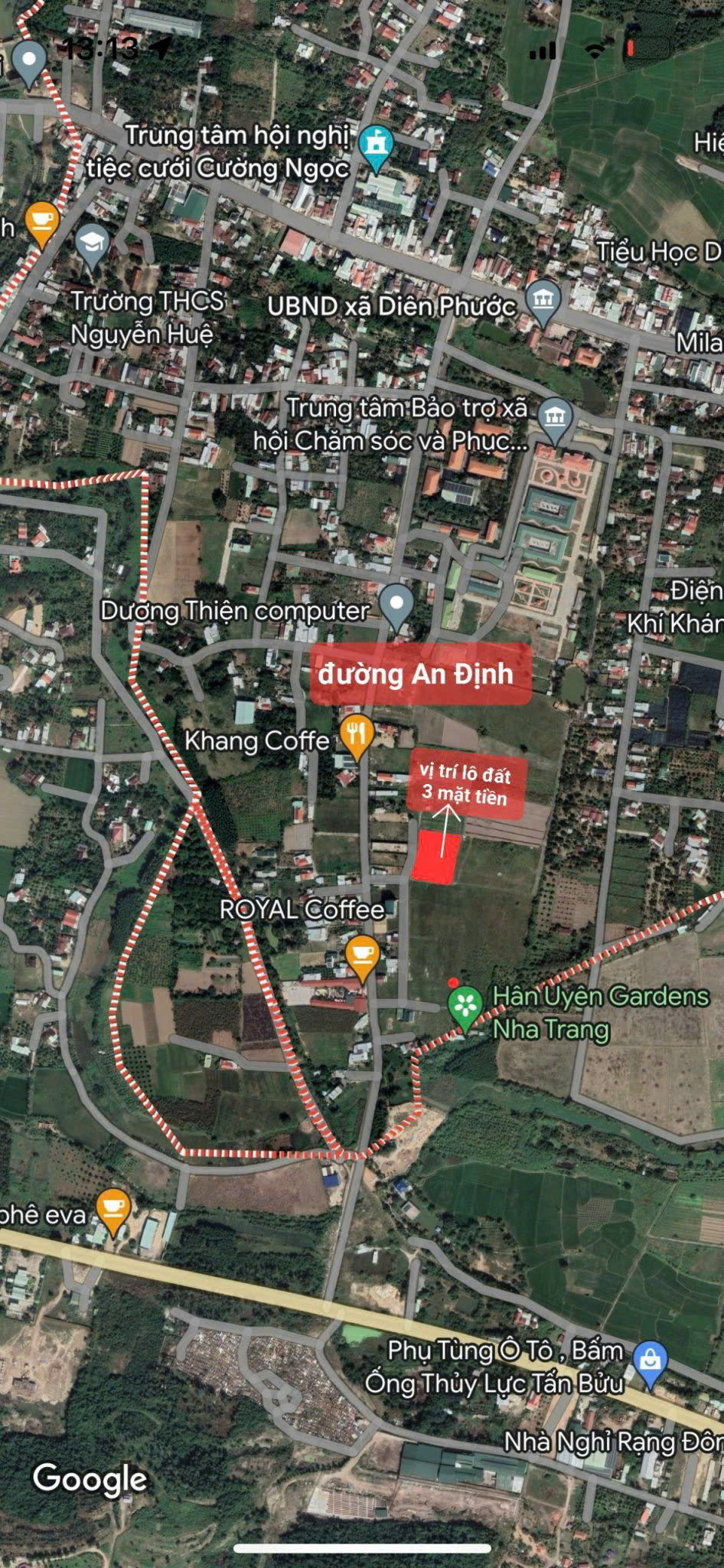 Bán Lô Đất 3 Mặt Tiền Đường - Giá 7,8 Tỷ - 3117,3m2 Tại Diên Phước, Diên Khánh - Hình ảnh 3