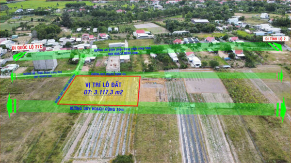 Bán Lô Đất 3 Mặt Tiền Đường - Giá 7,8 Tỷ - 3117,3m2 Tại Diên Phước, Diên Khánh