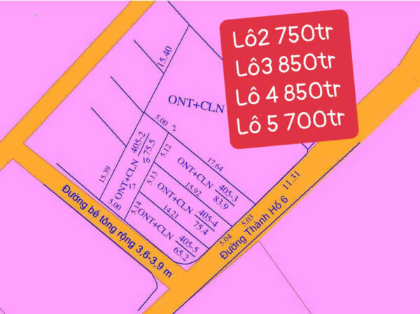 Bán Đất Nền Thổ Cư Mặt Tiền Thành Hồ 6 - Chỉ Từ 700 Triệu/Lô - Hình ảnh 1