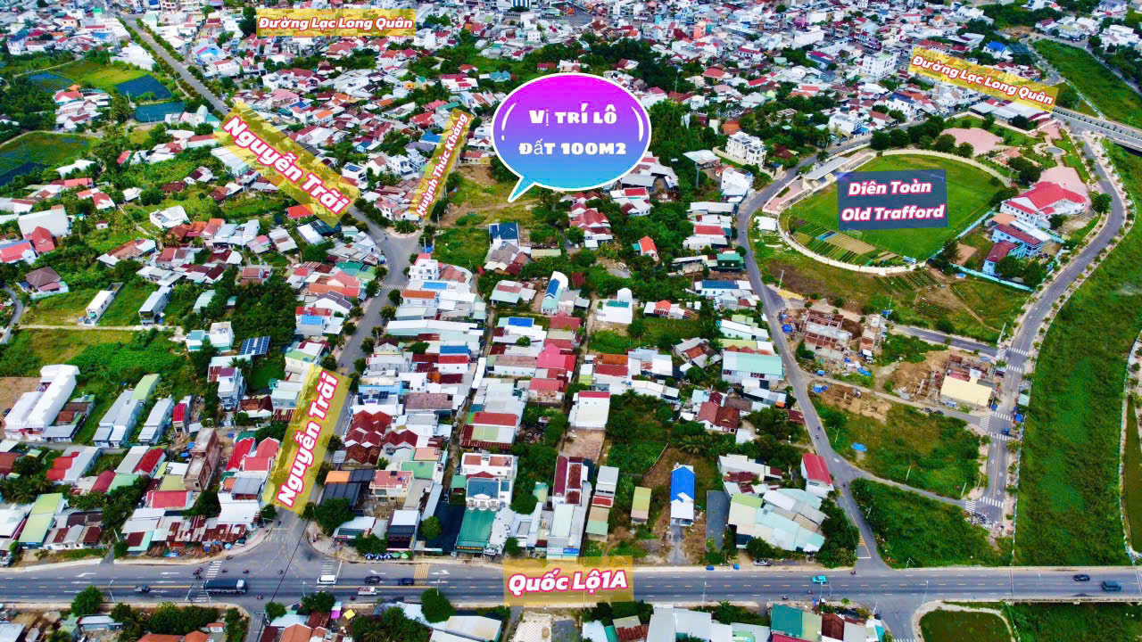 Bán Đất Nền Diên Toàn, Diên Khánh - Giá 1 tỷ 679 - 100m² Thổ Cư, Đường Ô Tô Rộng - Hình ảnh 3