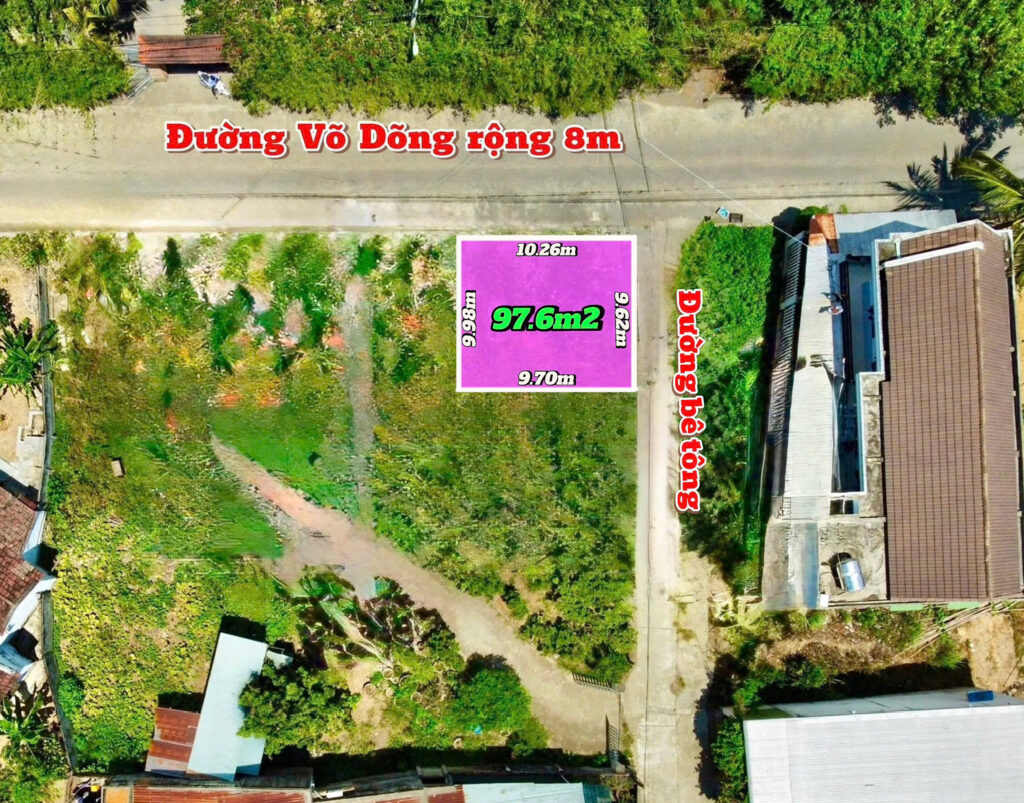 Bán Lô Đất Mặt Tiền Võ Dõng, Vĩnh Trung - Giá 2 tỷ 850 triệu - 97,6m2