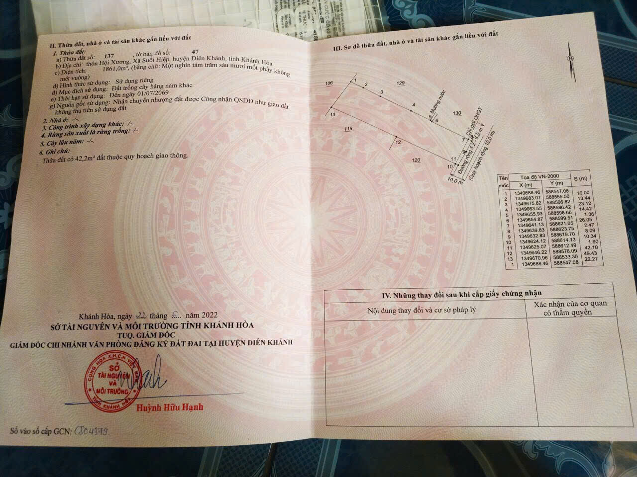 BÁN ĐẤT VƯỜN QUY HOẠCH THỔ CƯ SUỐI HIỆP - DIÊN KHÁNH (1.861m²) - 3,2 tỷ - Hình ảnh 2