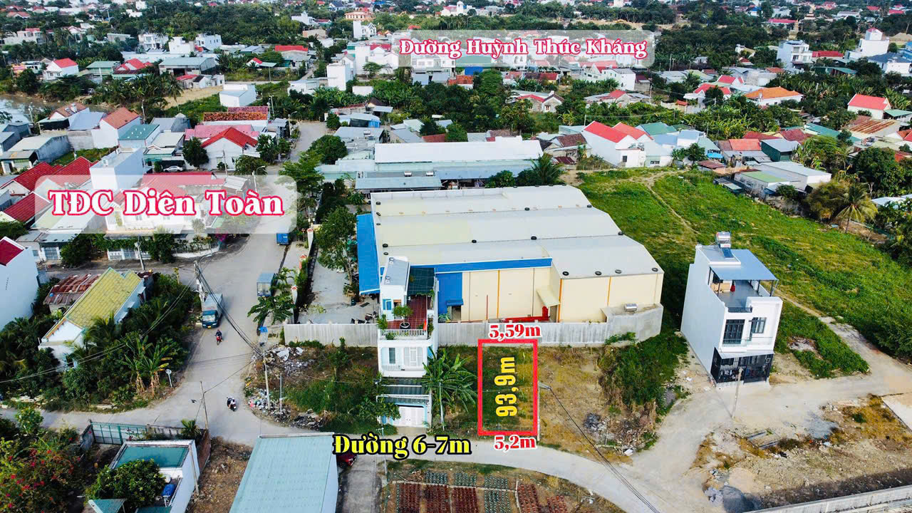 Bán Lô Đất Thổ Cư Nở Hậu 93.9m2 Diên Toàn, Diên Khánh - Cạnh TĐC - Giá 1 Tỷ 790 Triệu