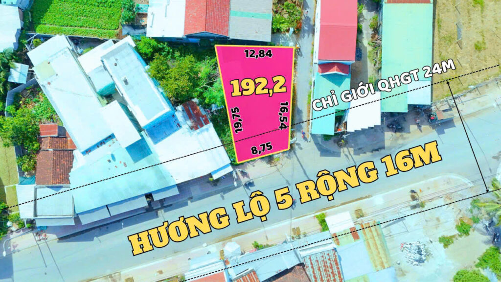 Bán Đất Mặt Tiền Hương Lộ 5 Diên Điền, Khánh Hòa - 192.2m² Full Thổ Cư